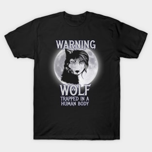 Wolf trapped in a Human Lover of Wolves Gifts T-Shirt